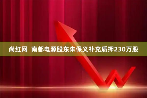 尚红网  南都电源股东朱保义补充质押230万股