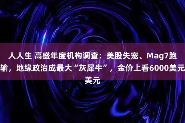 人人生 高盛年度机构调查：美股失宠、Mag7跑输，地缘政治成最大“灰犀牛”，金价上看6000美元
