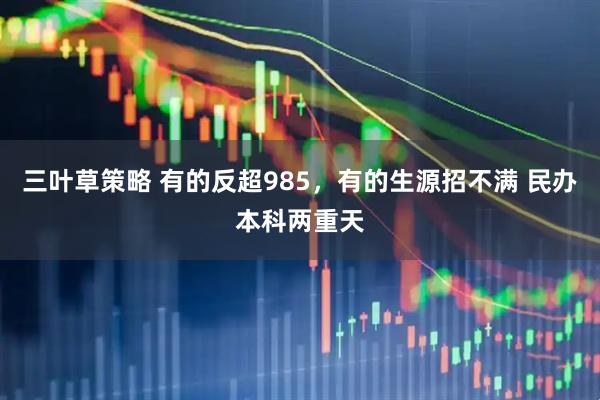 三叶草策略 有的反超985，有的生源招不满 民办本科两重天
